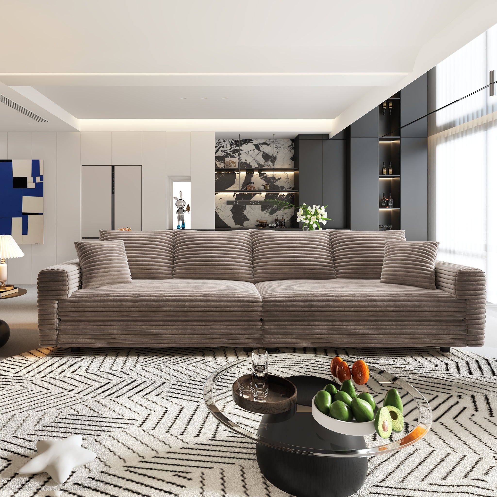 Modern Comfy Upholstered Sofa Cloud Couch & Deep Seat Couches