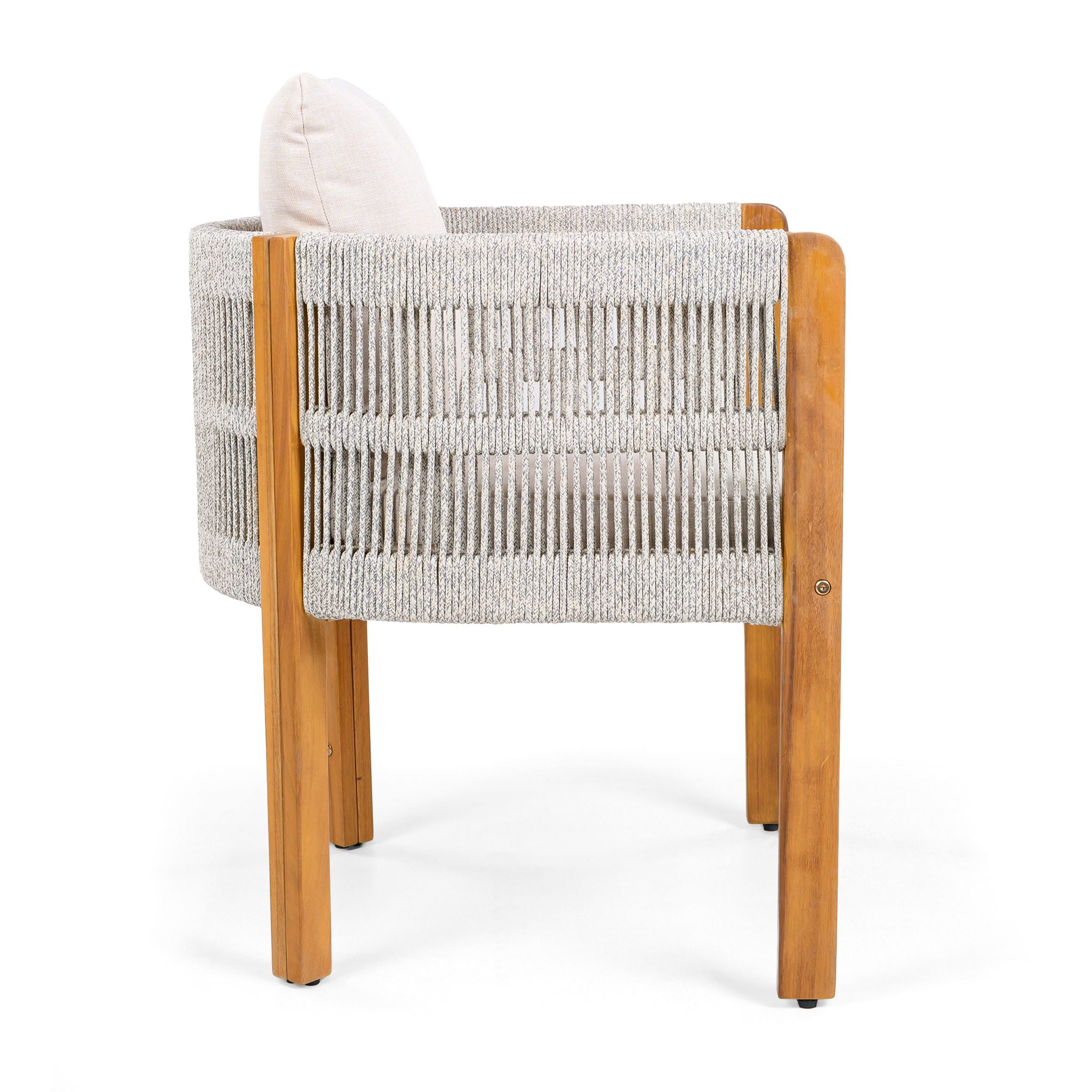 Outdoor Dining Set & Table And Rope Chairs