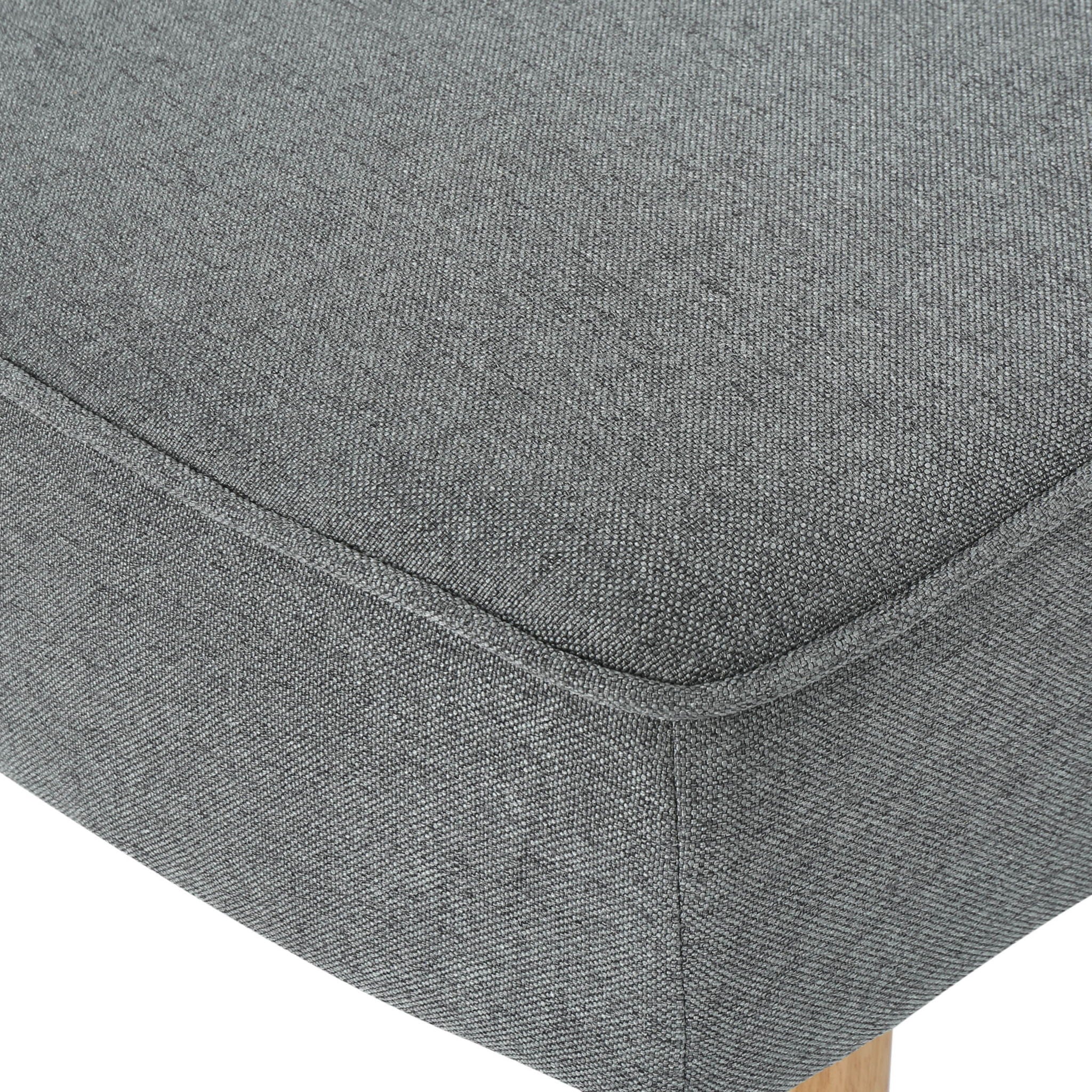 Fabric Chaise Lounge With Rubberwood Frame - Slate