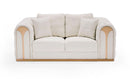 Divani Casa Dosie - Modern Beige Fabric Sofa & Loveseat Set