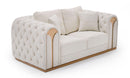 Divani Casa Dosie - Modern Beige Fabric Sofa & Loveseat Set