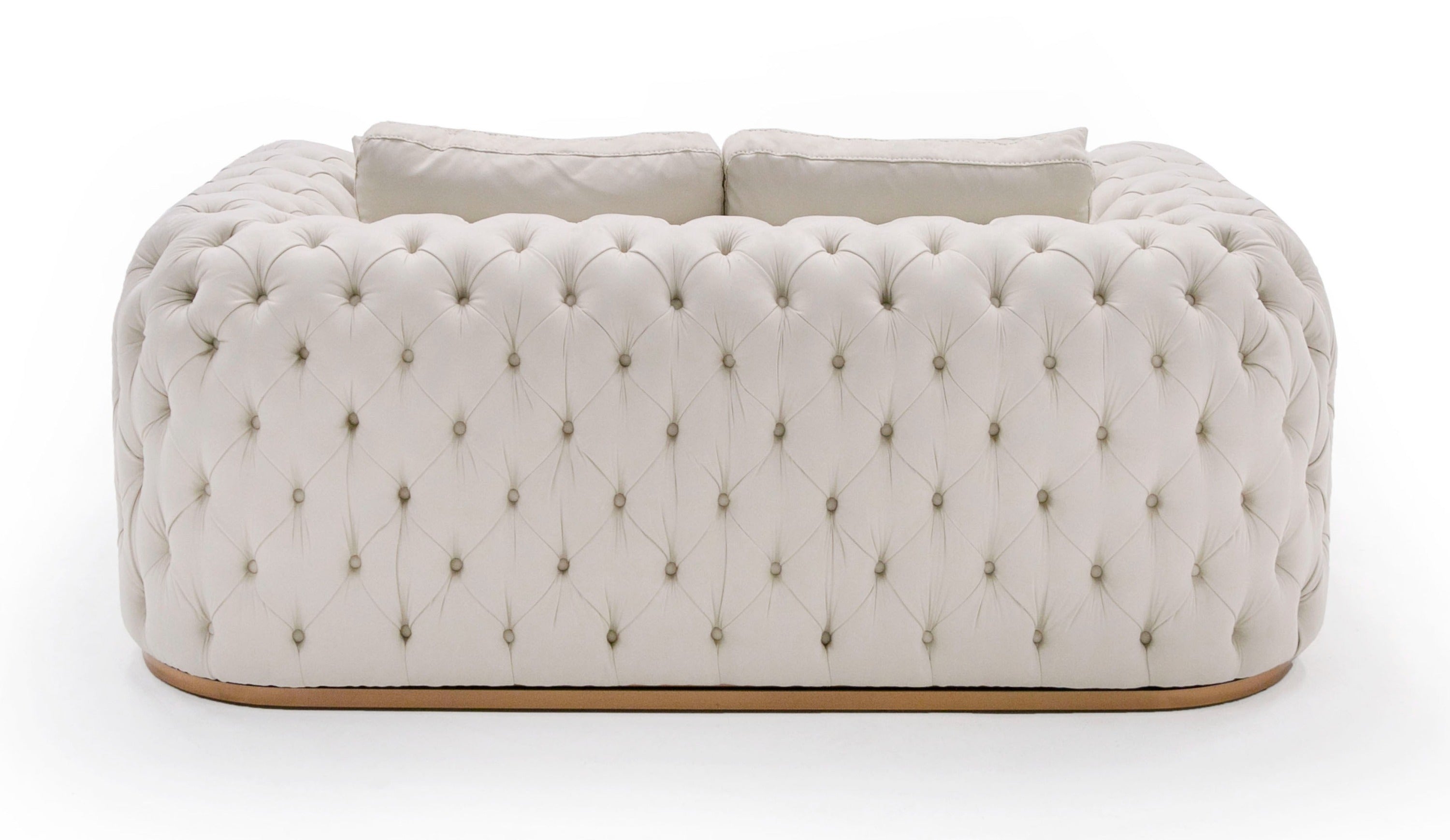 Divani Casa Dosie - Modern Beige Fabric Sofa & Loveseat Set