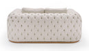 Divani Casa Dosie - Modern Beige Fabric Sofa & Loveseat Set