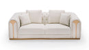Divani Casa Dosie - Modern Beige Fabric Sofa & Loveseat Set