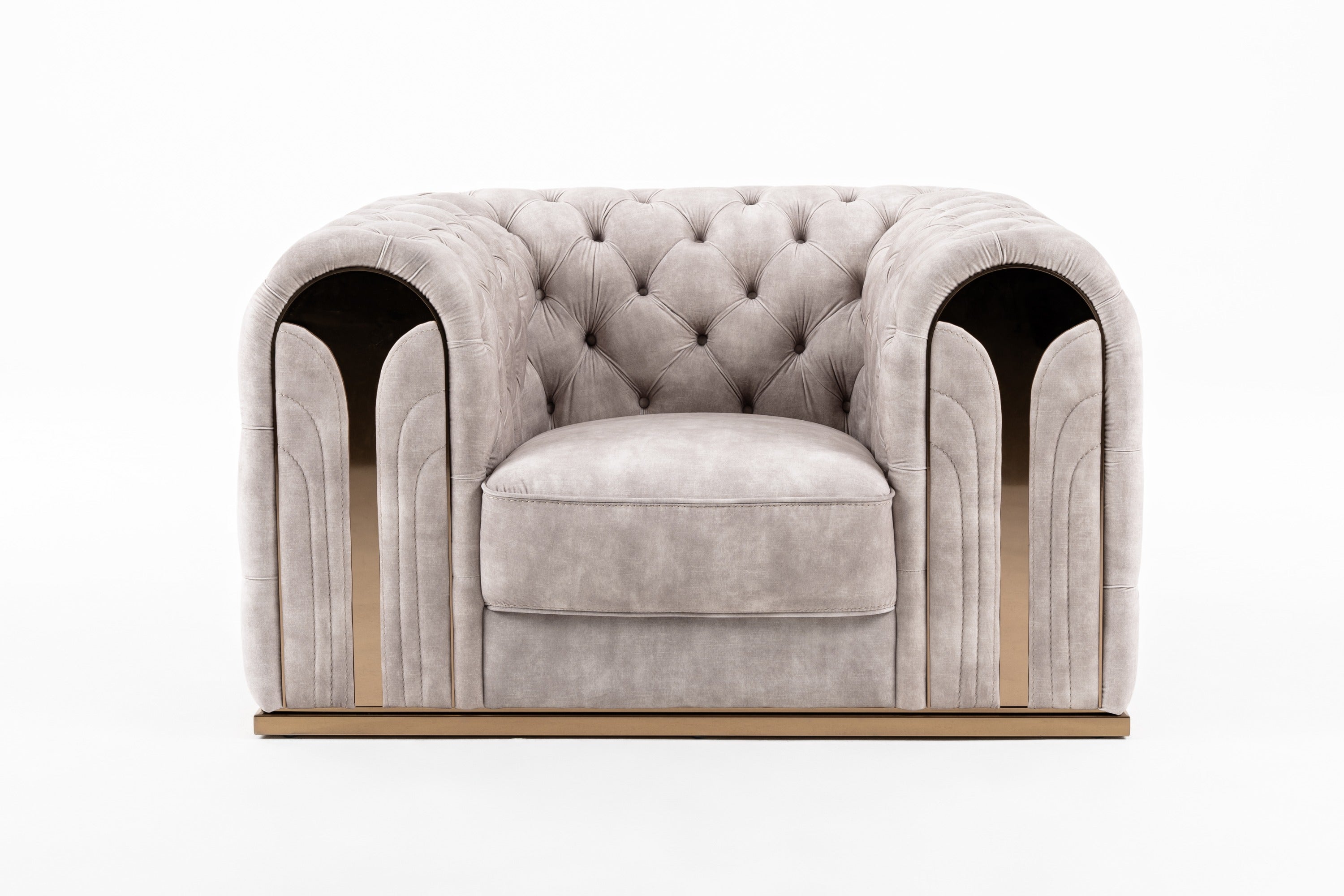 Divani Casa Dosie - Transitional Beige Velvet Chair