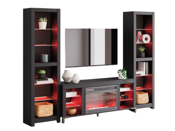 W2721 - TV Stand w/ Fireplace (LED Lights)