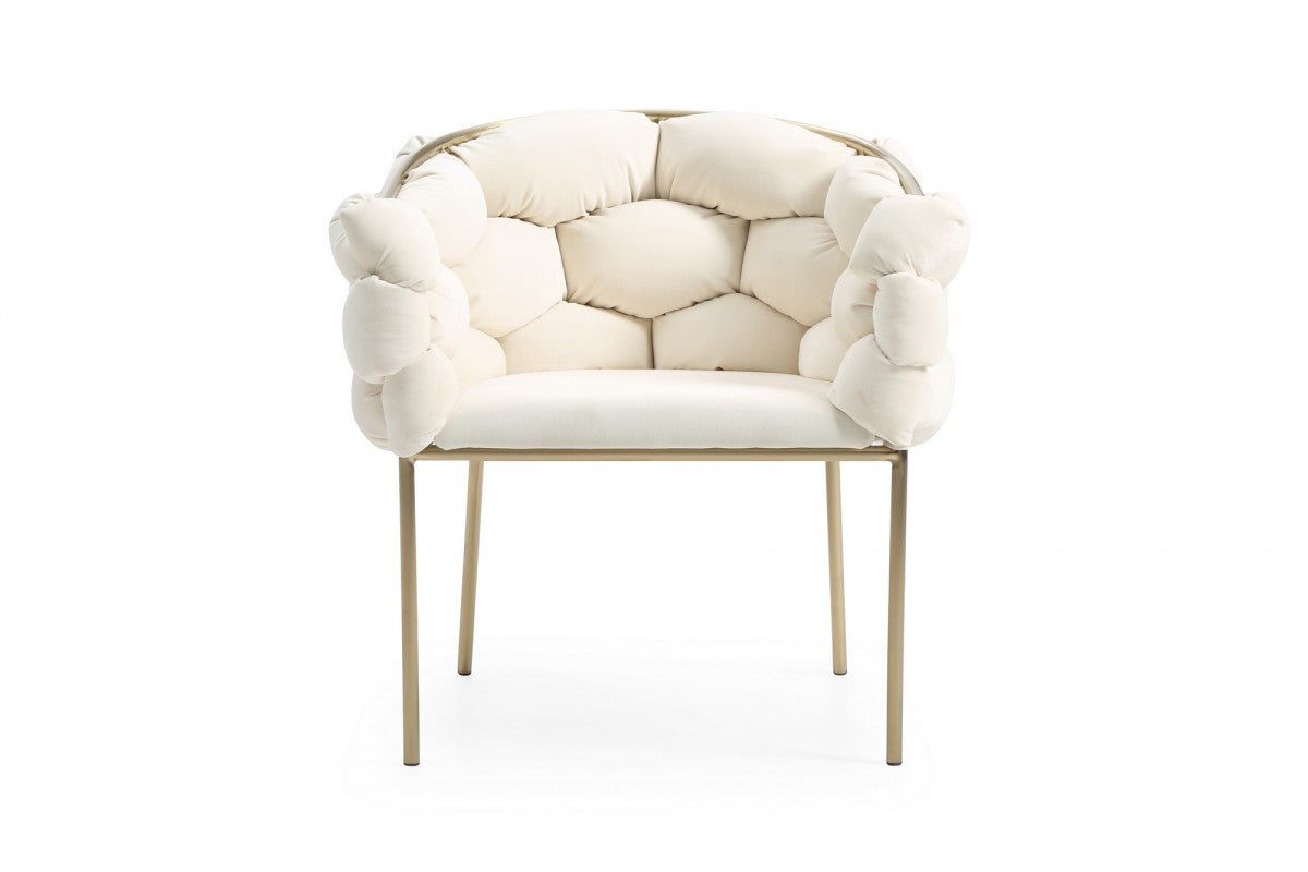 Modrest Debra Modern Off-White Fabric Dining Chair