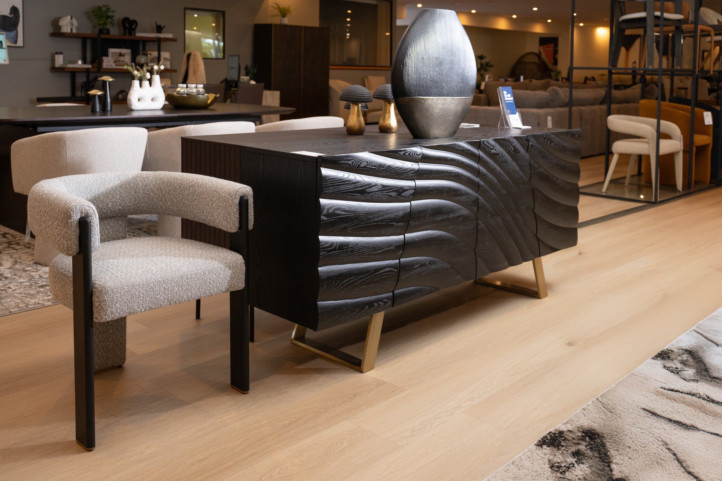 Modrest Finley Mid-Century Black & Gold Buffet