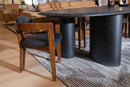 Modrest Belton - Modern Black Vegan Leather + Brown Oak Dining Chair