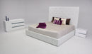 Elbrus White Modern Leather Platform Bed