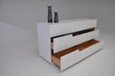 Elbrus White Modern Leather Platform Bed