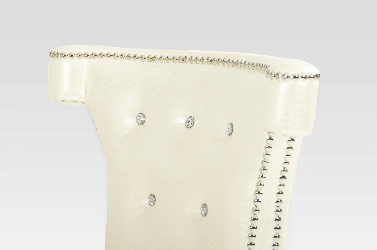 A&X Beatrice White Leather Dining Chair