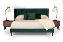 Nova Domus Durango Modern Green Fabric & Walnut Bed