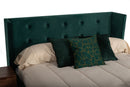 Nova Domus Durango Modern Green Fabric & Walnut Bed