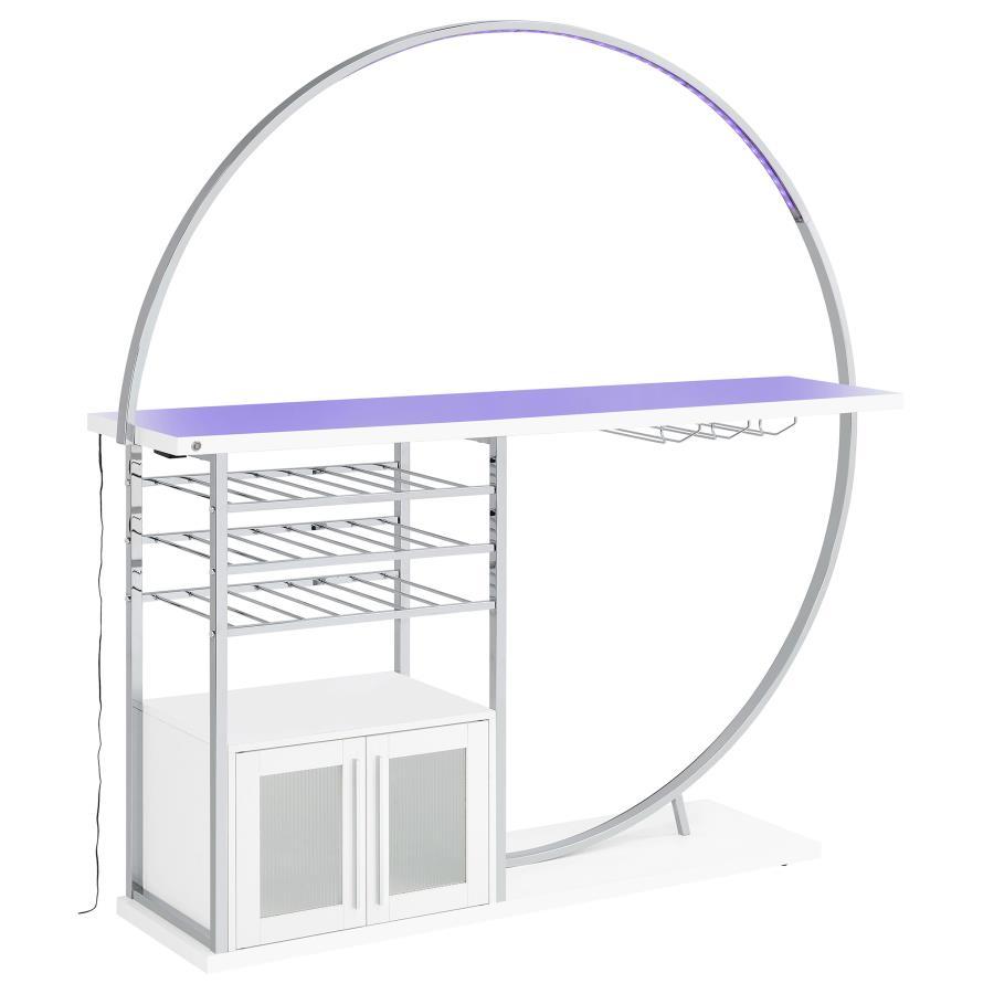 Risley - 2-Door Circular LED Home Bar With Wine Storage