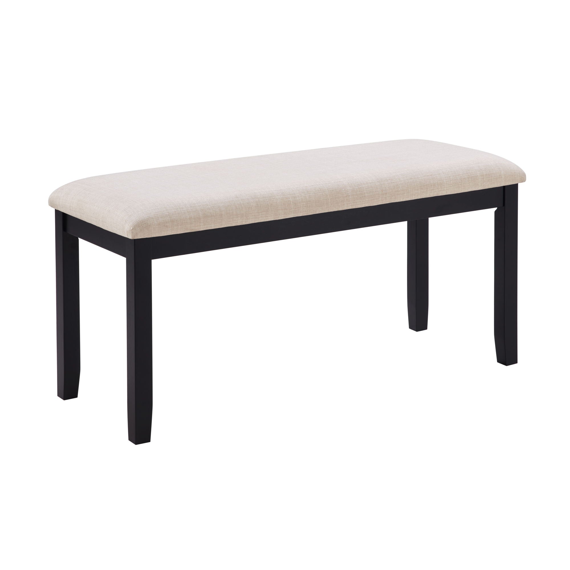 6 Piece Dining Table Set With Bench - Beige / Black / Oak