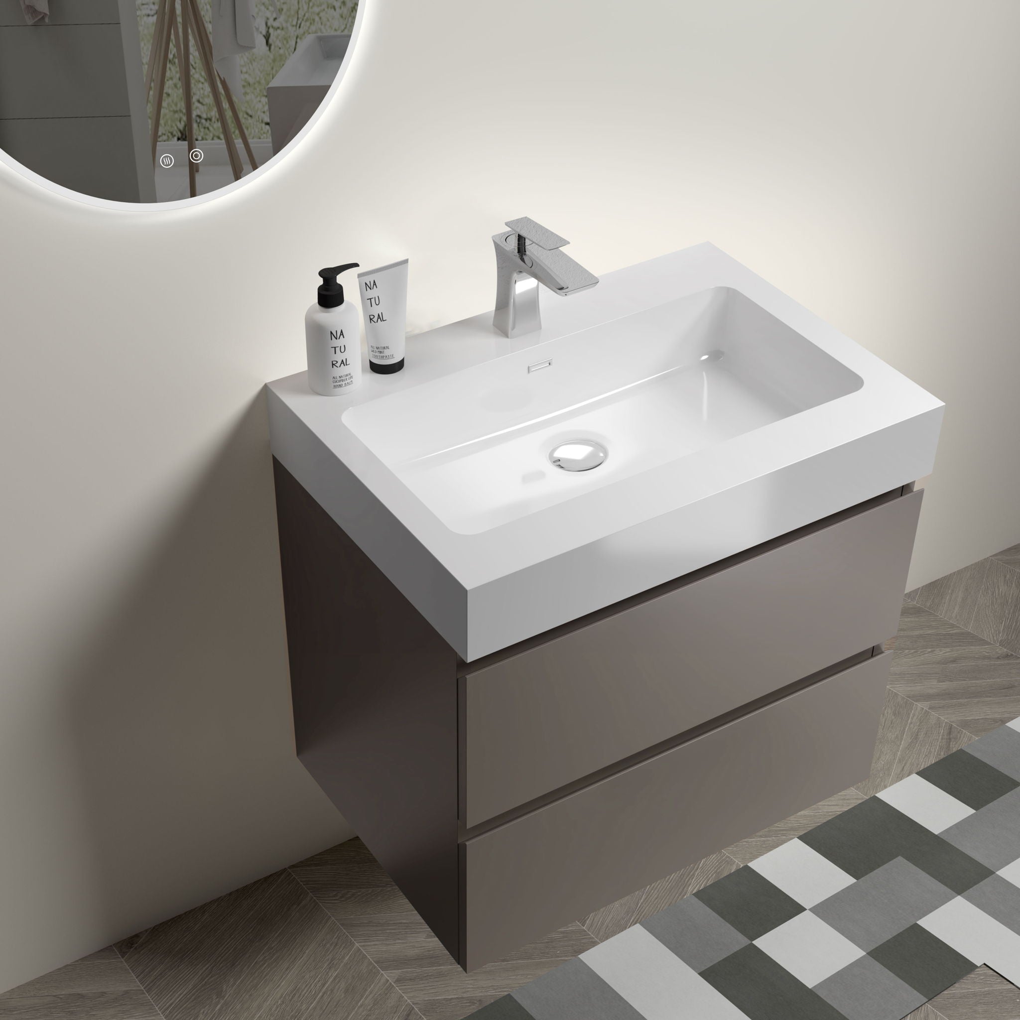 Alice - Bathroom Vanity With Sink, Wall Mounted, Floating