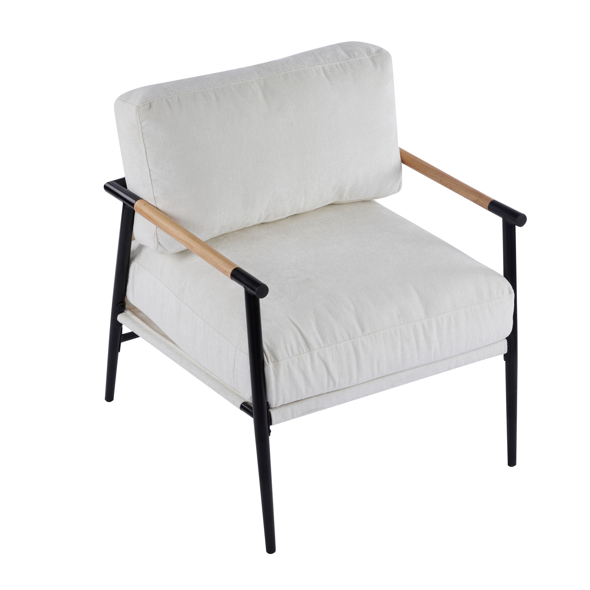 Modern Accent Chair With Cushions, Cozy Seating