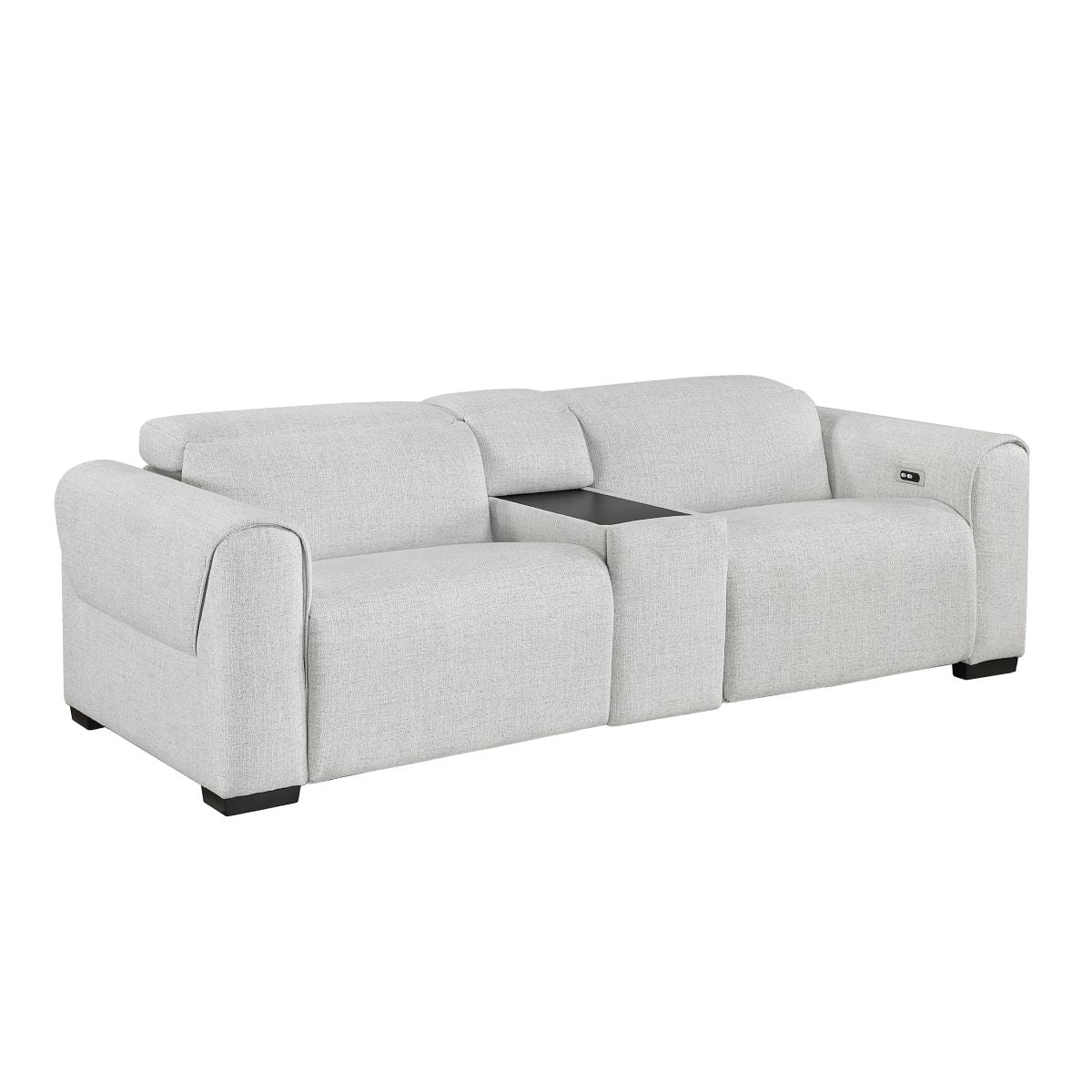 McPherson - Power Double Reclining Loveseat With Center Console And Power Headrests, Charging Ports - Cloud