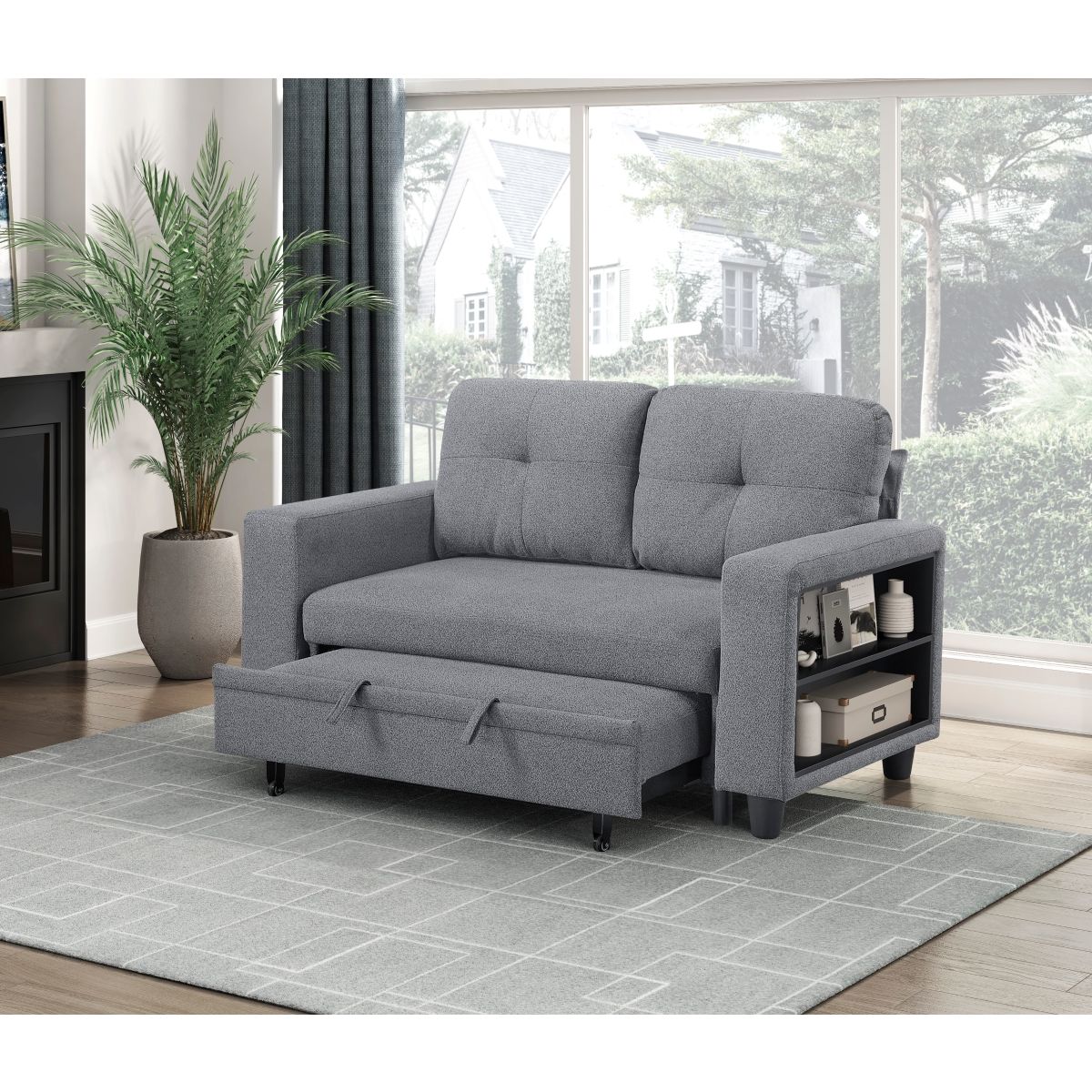 Robinson - Loveseat With Pull-Out Bed, Shelves And Charging Ports