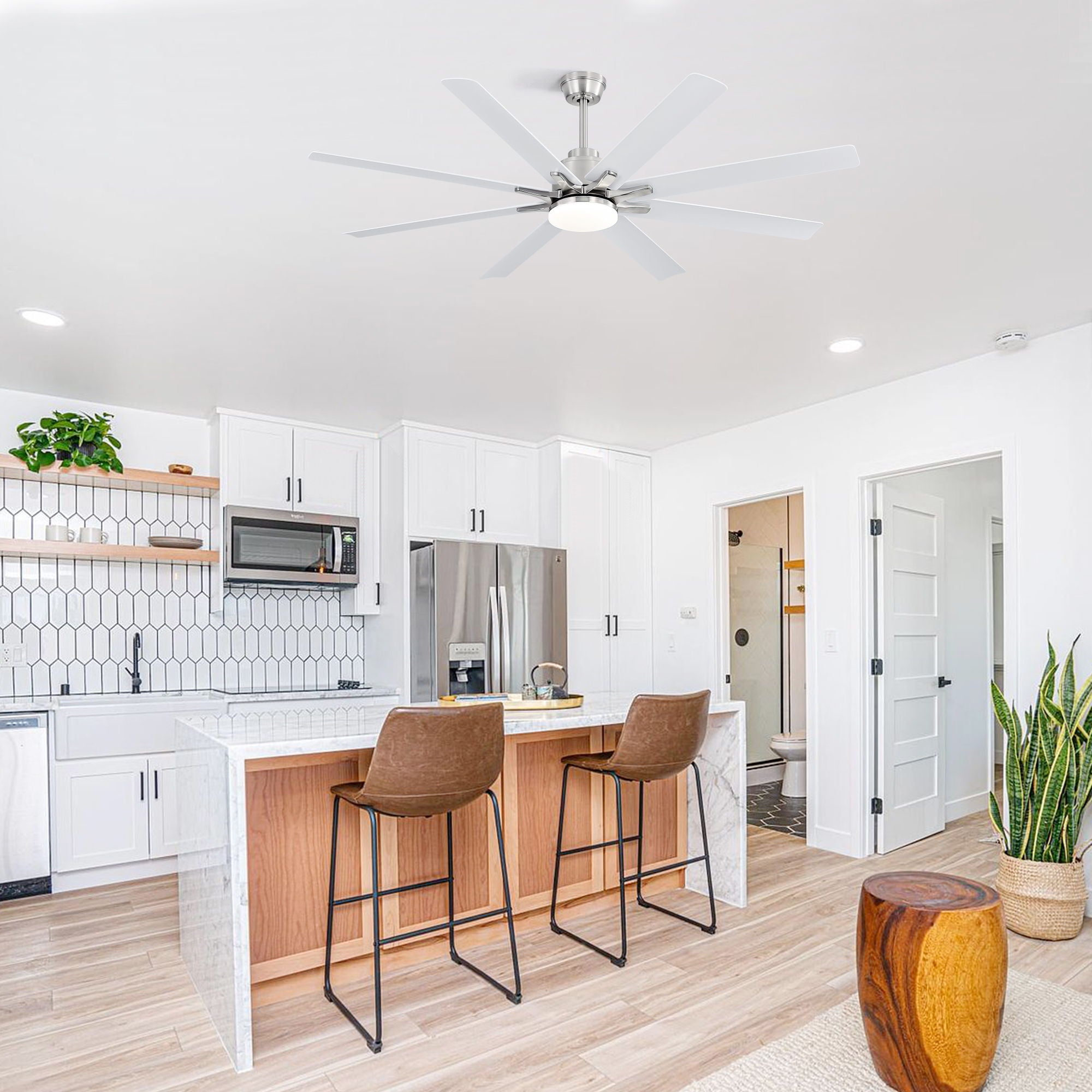 Ceiling Fan With Dimmable LED Light, 8 Blades, Reversible DC Motor, Remote Control