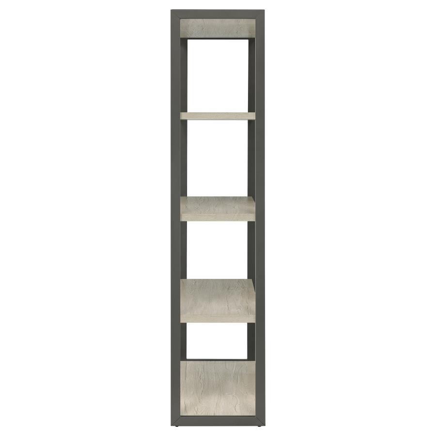 Loomis - 72" 4-Shelf Bookshelf - Whitewashed Gray