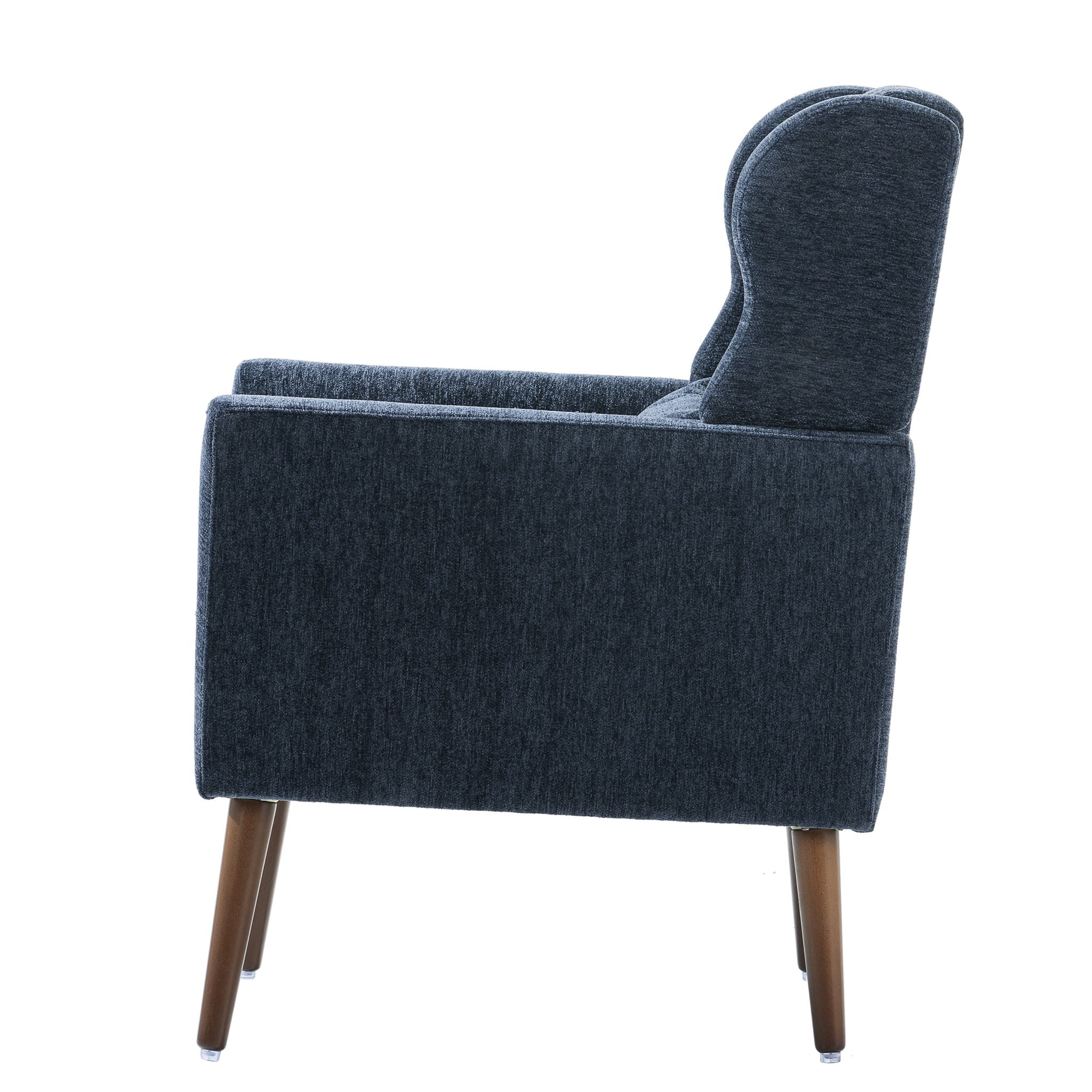 Modern Accent Chair, Arm Chairs For Living Room, Upholstered Mordern Armchair, Comfy Soft Padded Lounge Chair In Small Space, Bedroom, With Pillow, Solid Wood Leg