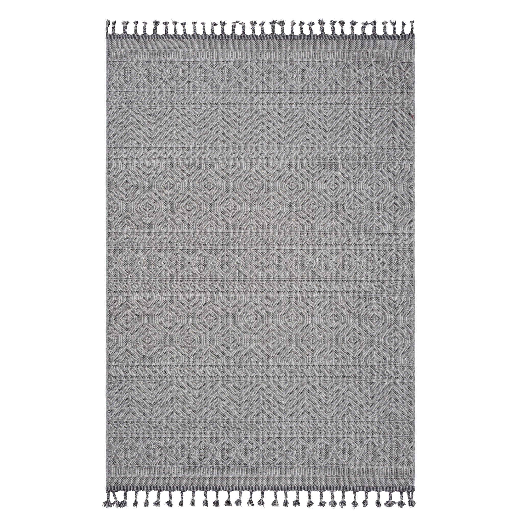 Guros - 6' X 9' Geometric Indoor / Outdoor Area Rug - White