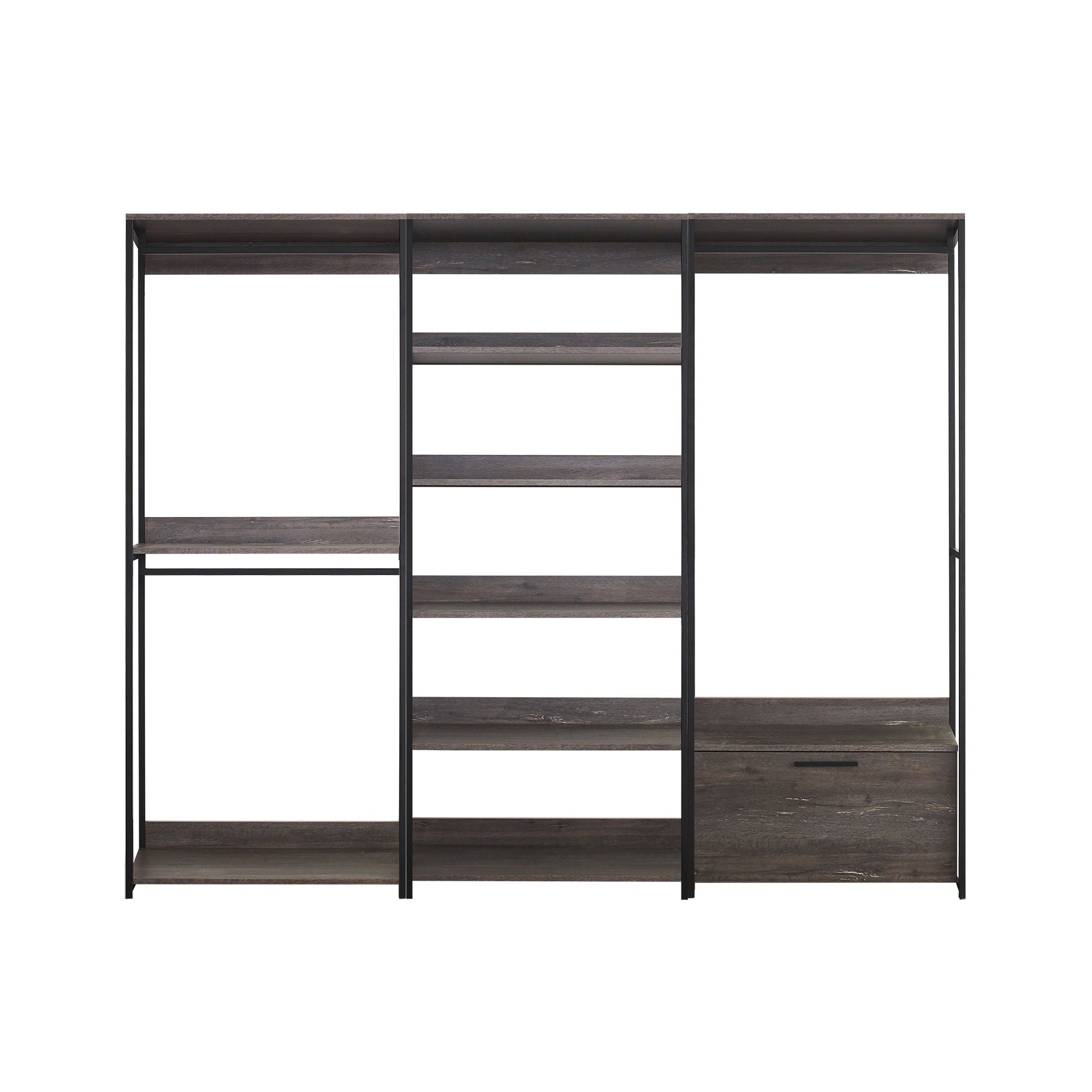 Monica - Walk-In Closet System With Modular Design - Rustic