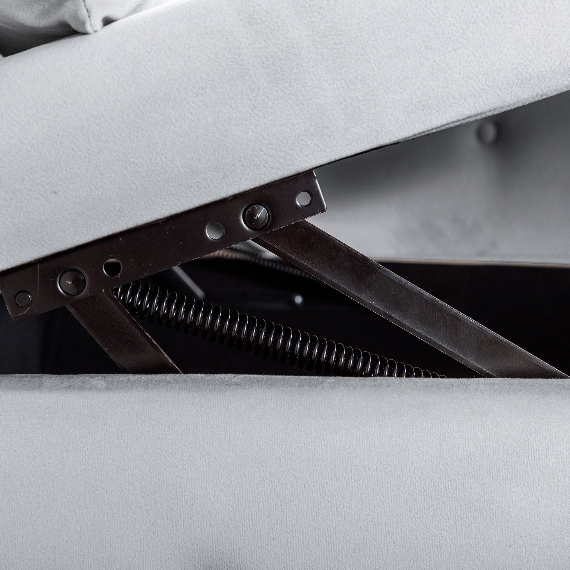 Chaise Lounge Indoor, Lounge Chair For Bedroom With Storage & Pillow, Modern Upholstered Rolled Arm Chase Lounge For Sleeping With Nailhead Trim For Living Room Bedroom Office