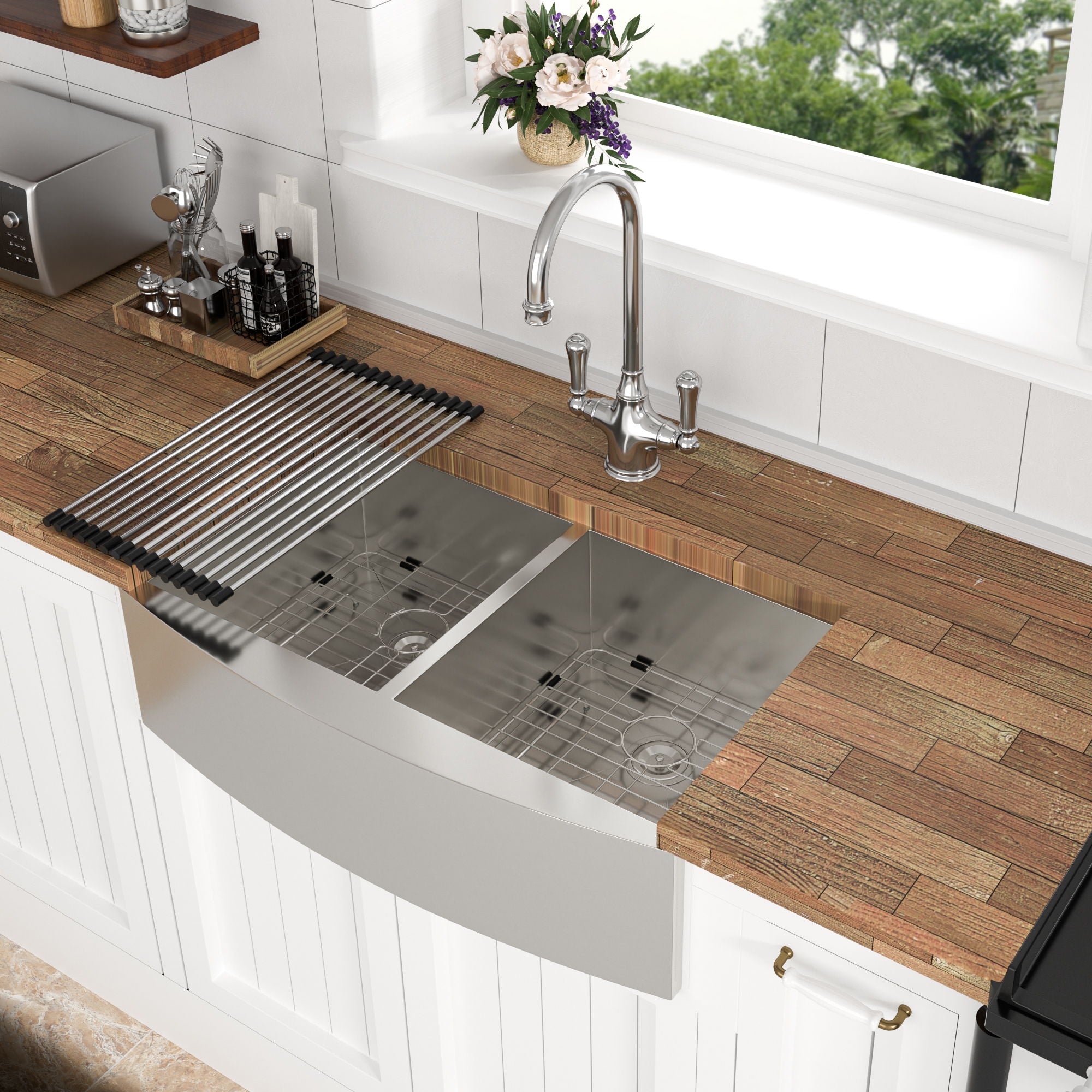 Farmhouse Double Bowl Sink With 50/50 Layout