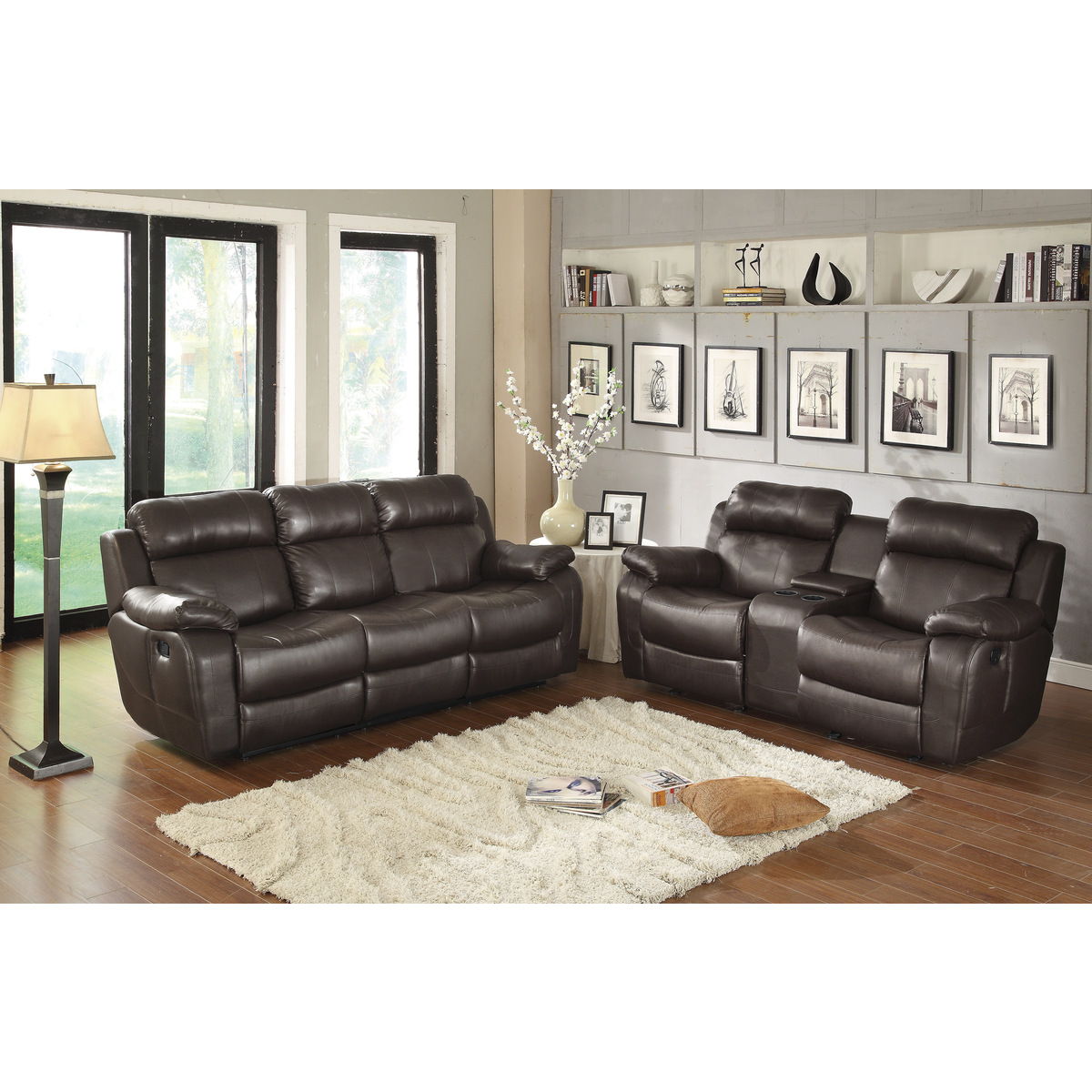 Marille - Double Reclining Sofa With Center Drop-Down Cup Holders