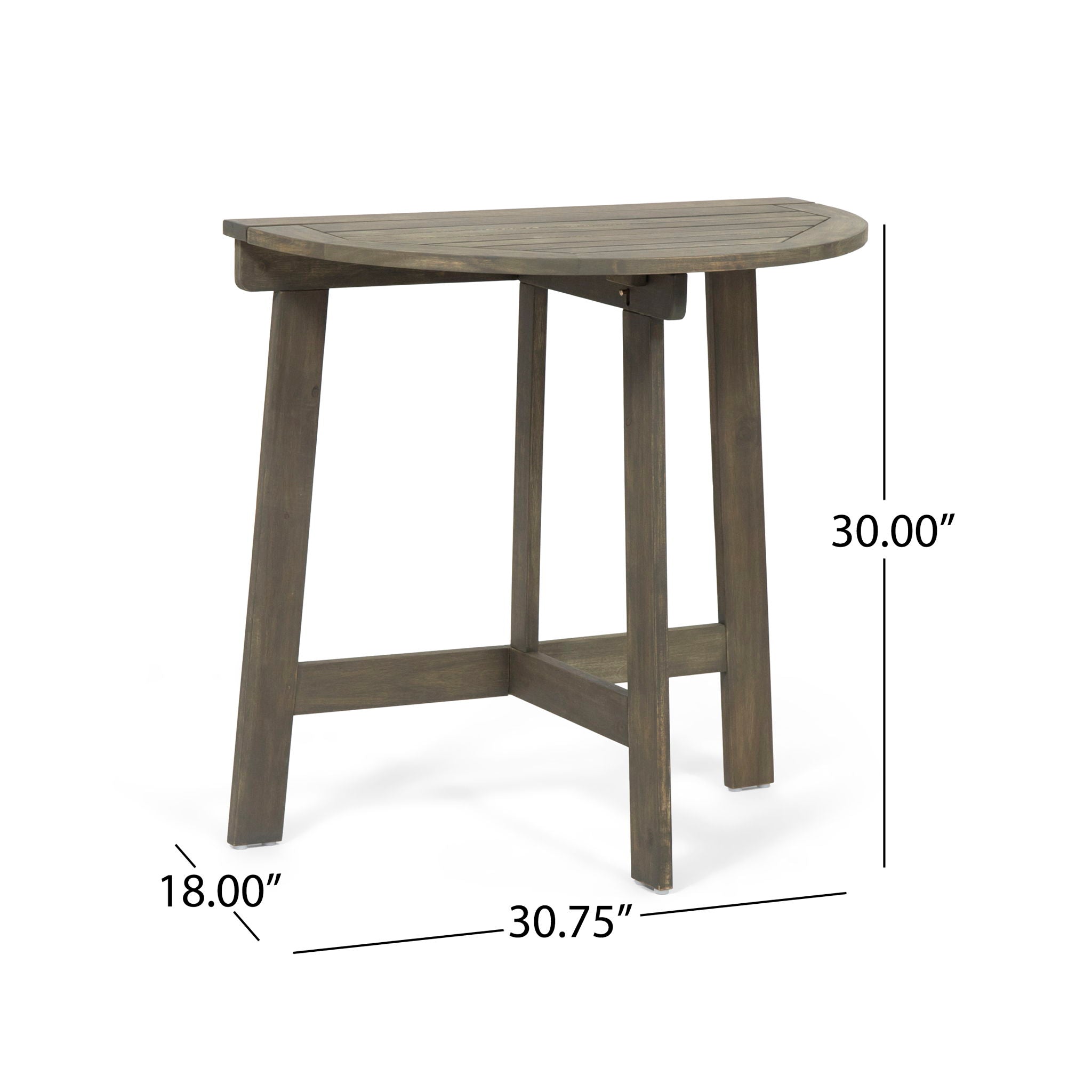 Outdoor 3 Piece Half Round Folding Bistro Set