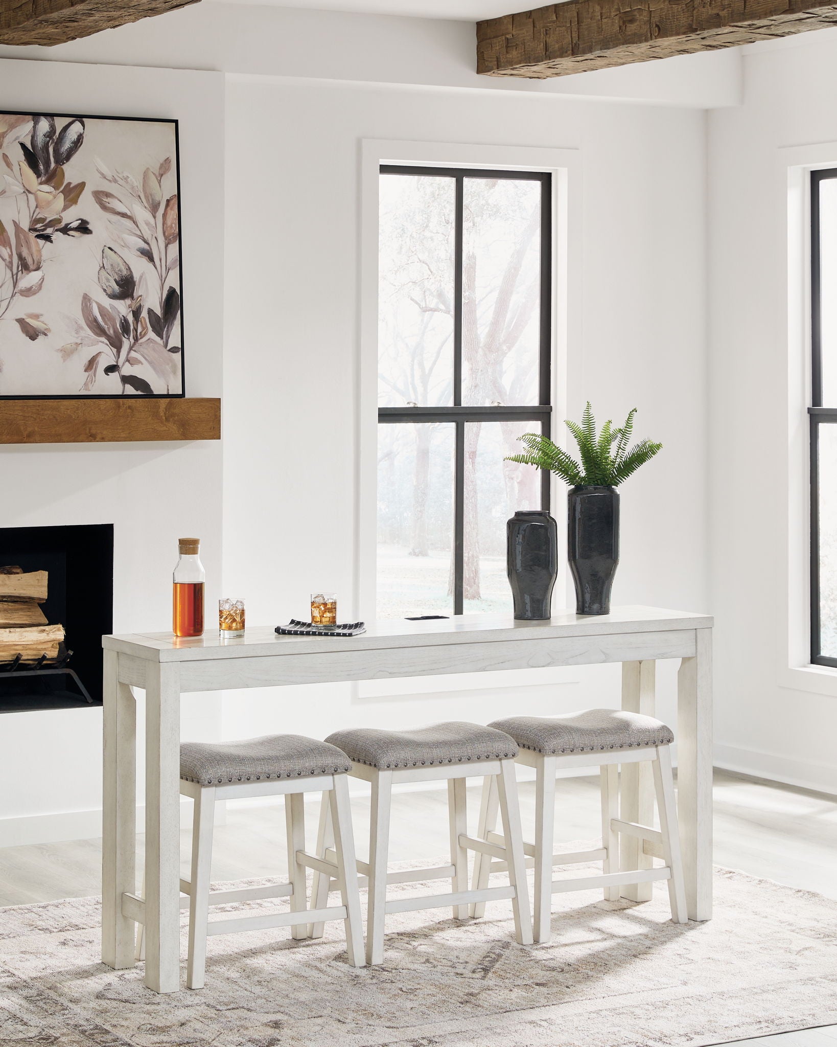 Robbinsdale - Rectangular Dining Room Counter Table Set (Set of 4) - Antique White