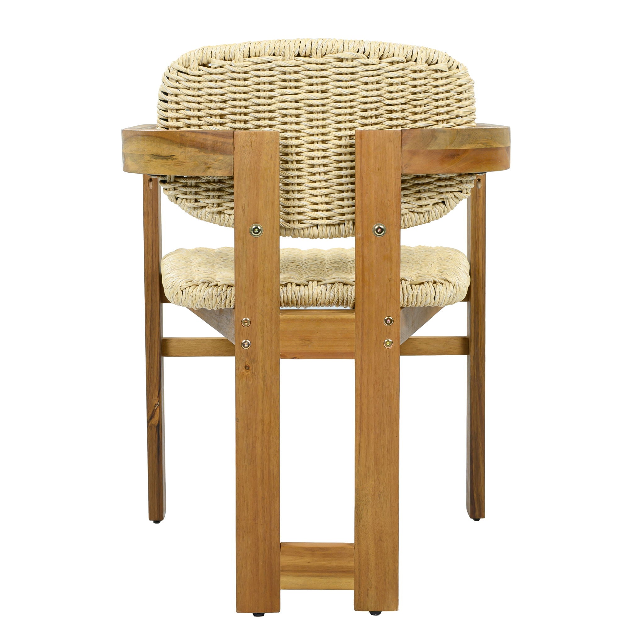 Outdoor Accent Armchairs For Patio (Set of 2) - Natural / Teak