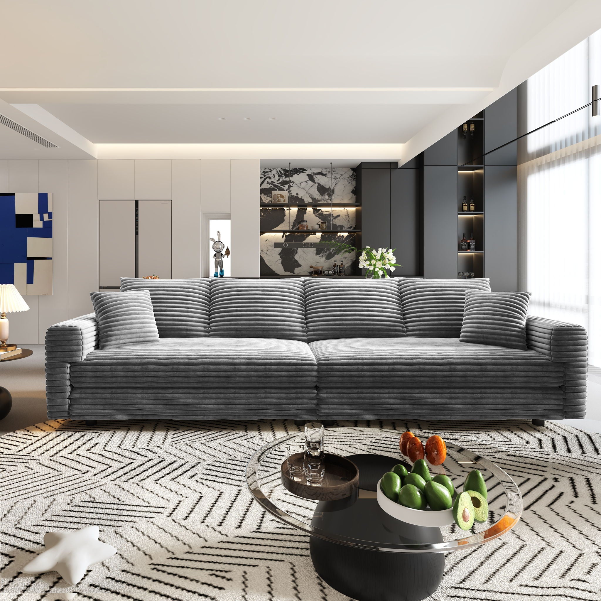 Modern Comfy Upholstered Sofa Cloud Couch & Deep Seat Couches