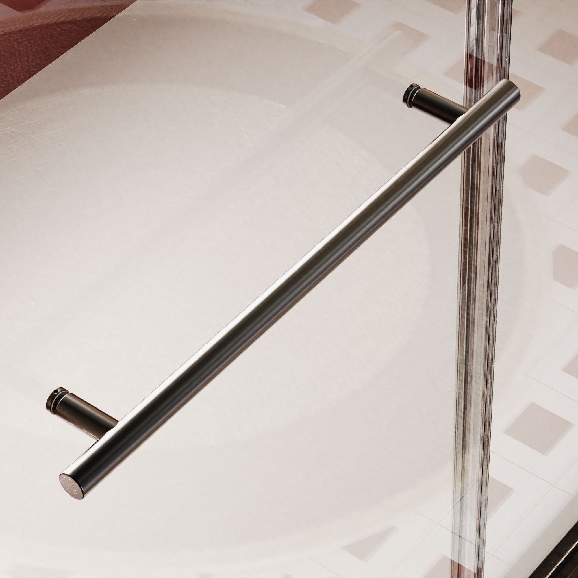 Frameless Single Sliding Shower Doors With Towel Rail & Handle