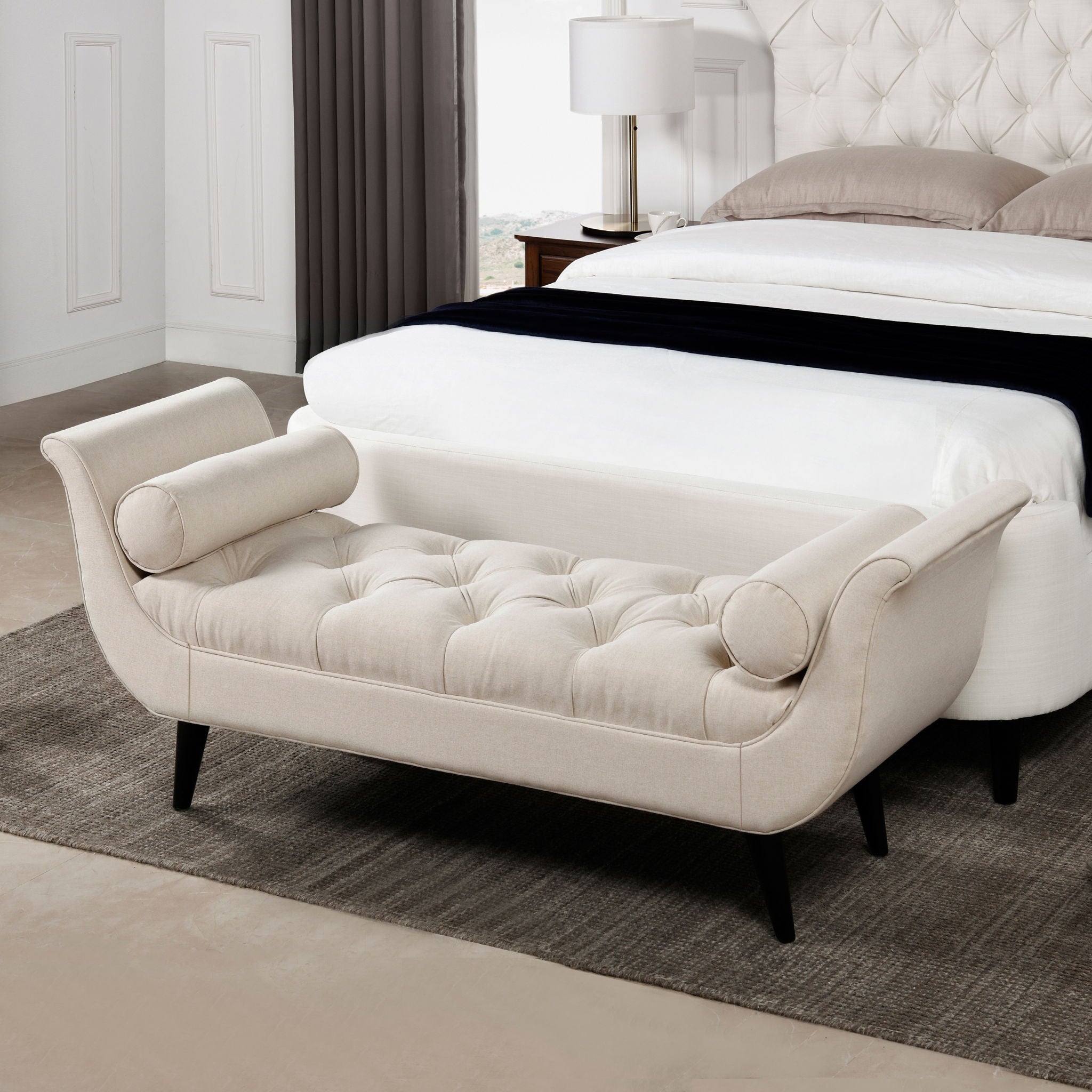 Alma - Tufted Flared Arm Entryway Bench