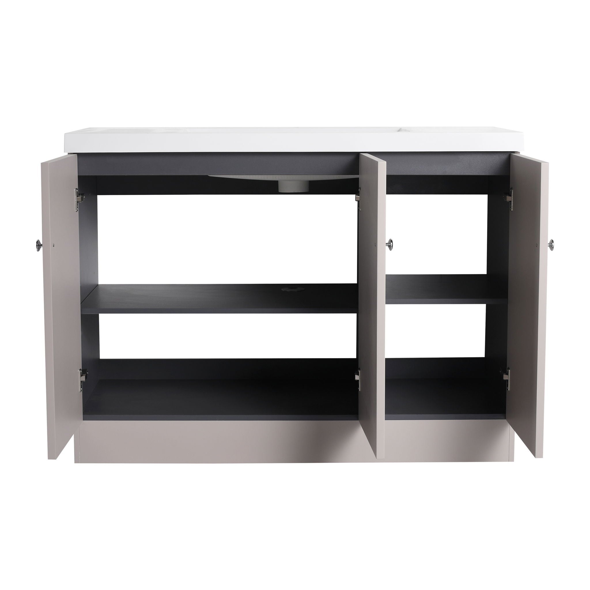 Contemporary Freestanding Bathroom Vanity With Resin Sink & Soft-Close Cabinet Doors