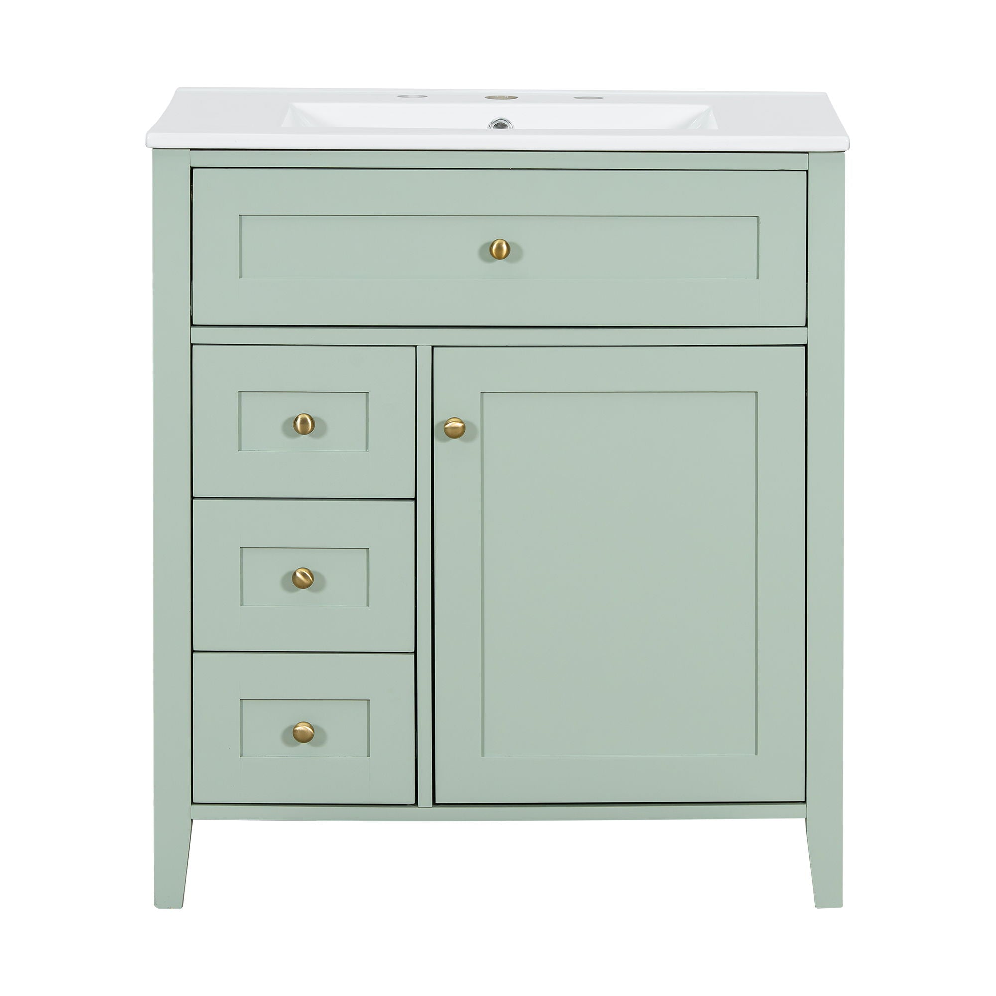 Modern Bathroom Vanity With Sink, 3 Drawers And Adjustable Shelf