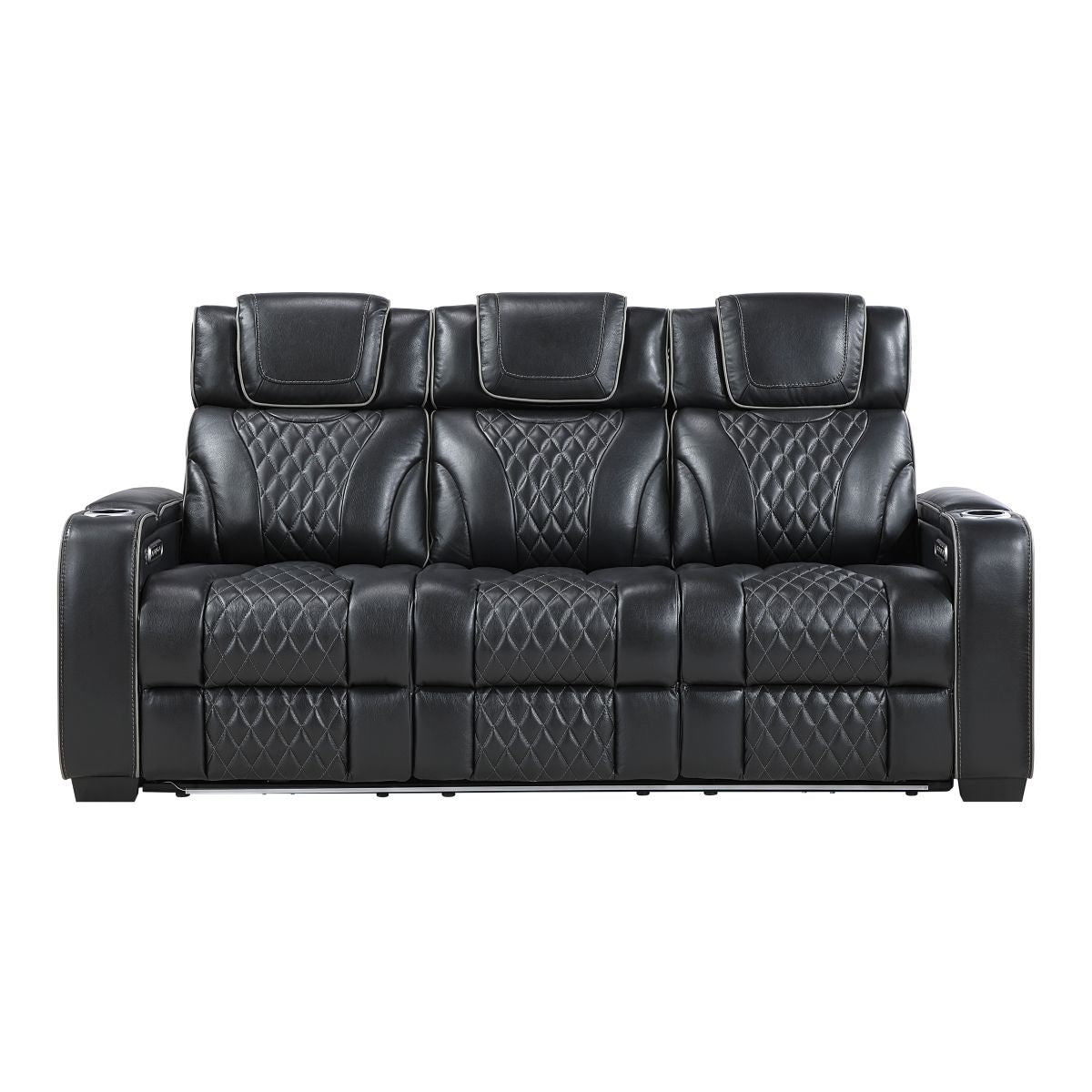 Apex - Power Double Reclining Sofa With Center Drop-Down Cup Holders, Power Headrests, Storage Arms With Cup Holders, Reading Lights, Wireless Charger, Air Massage And Heat, LED Lighting And Charging Ports