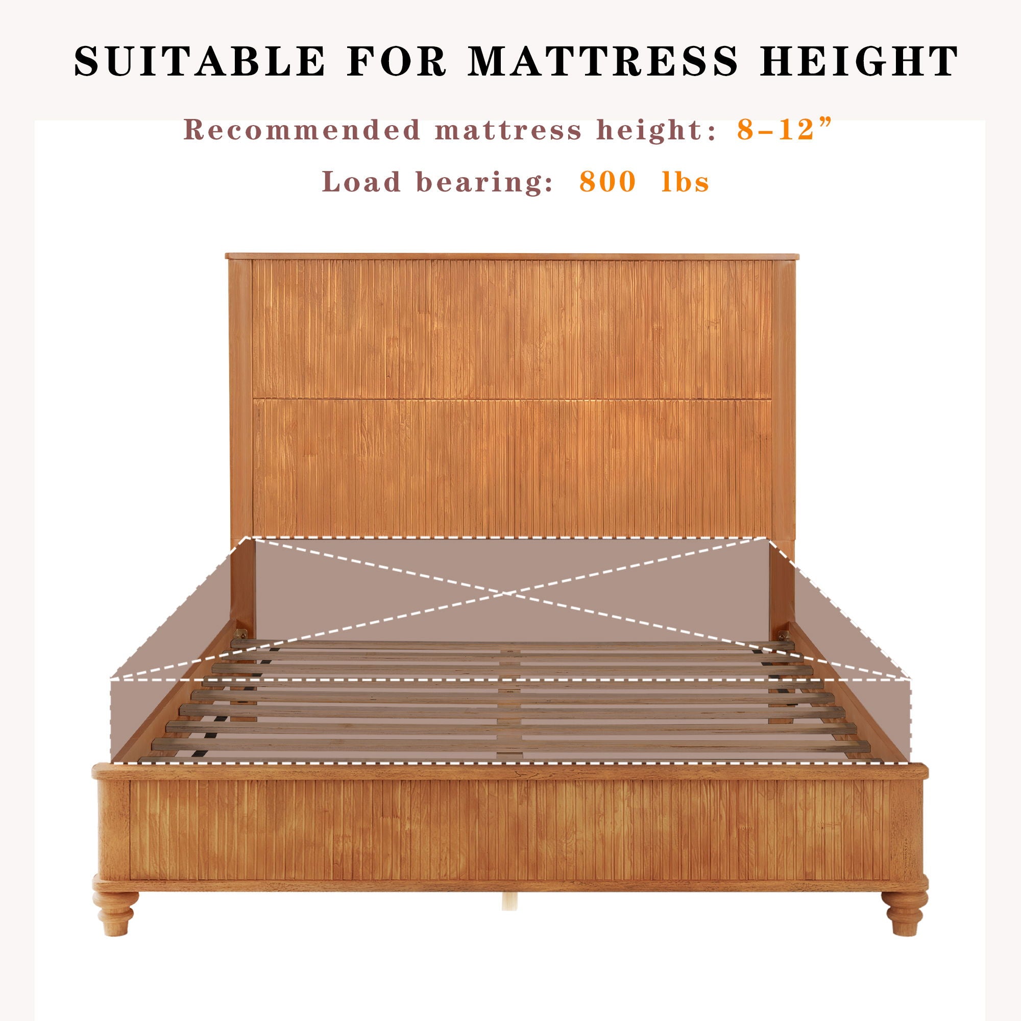 Platform Bed Frame & Tall Headboard