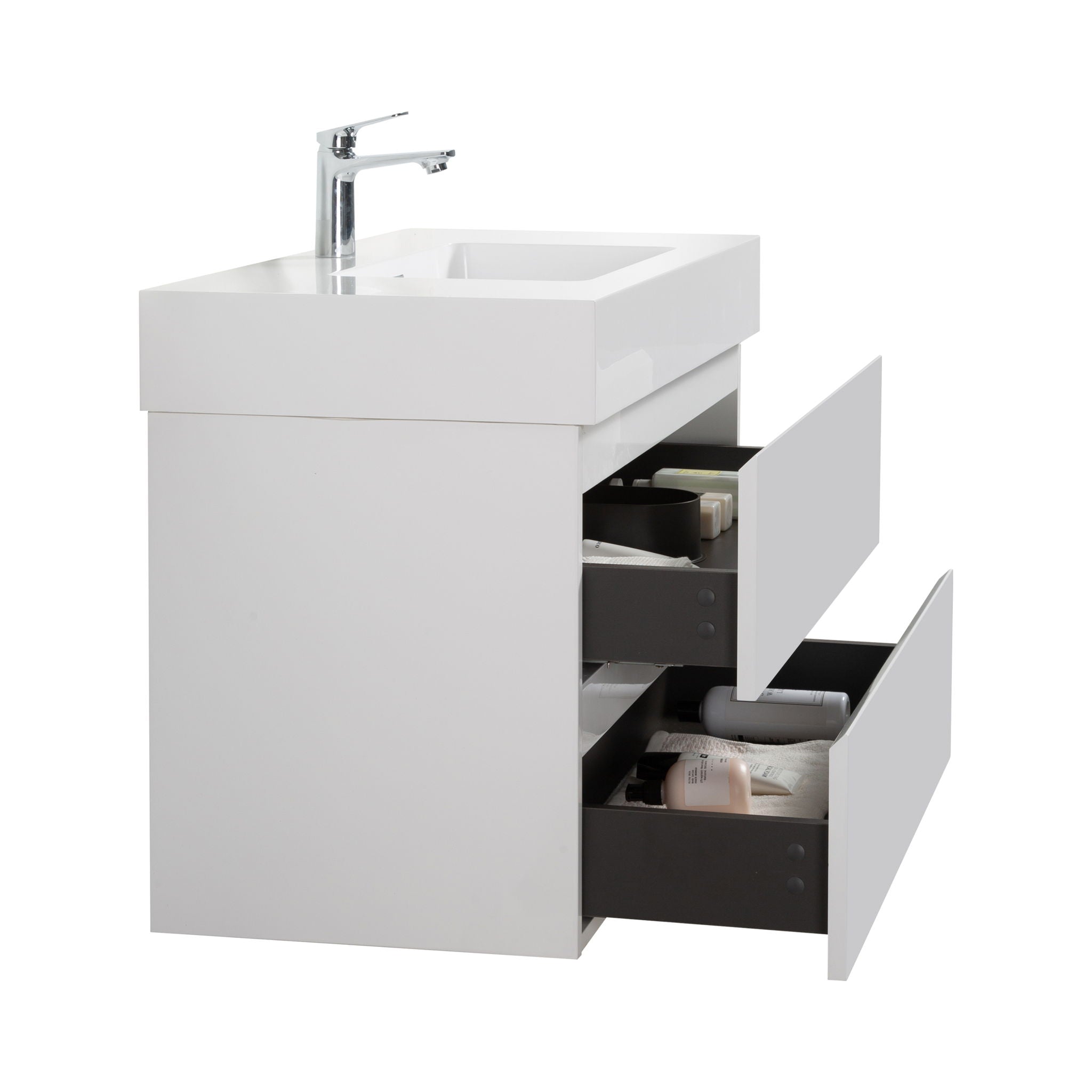 Alice - Bathroom Vanity With Large Storage, Sink, Wall Mounted