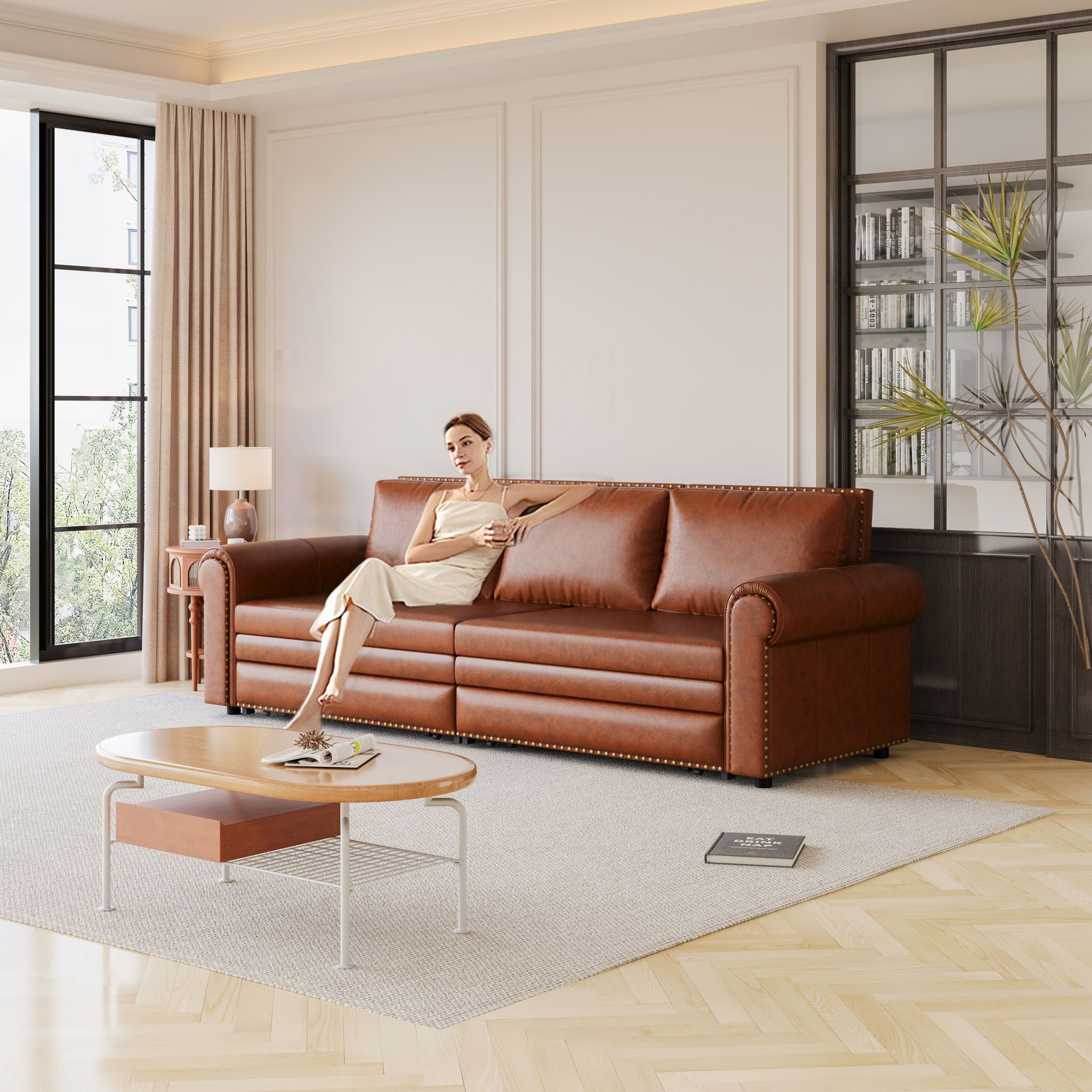 Chesterfield Sofa & Pull Out Bed