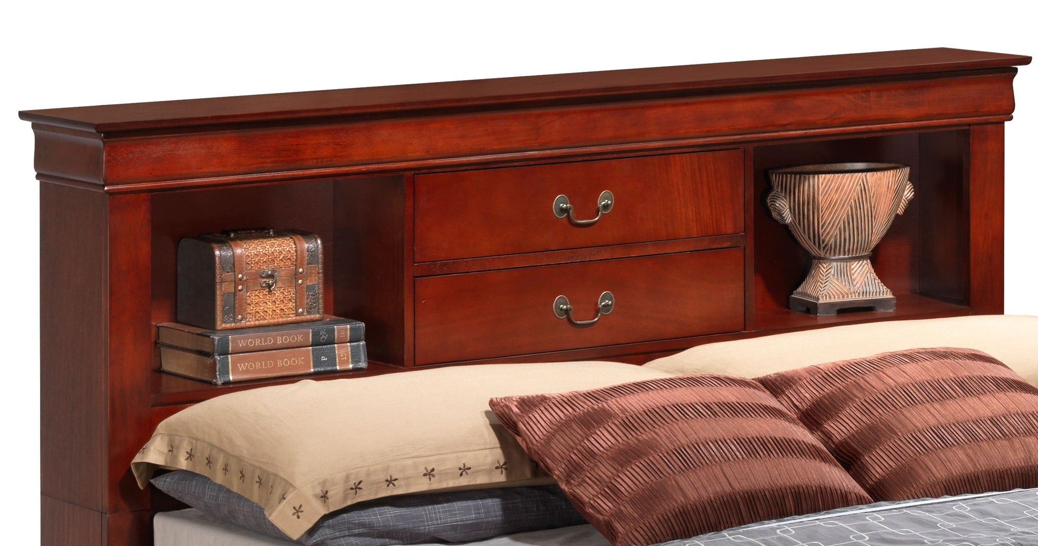 Traditional Style Bookcase Storage Bed