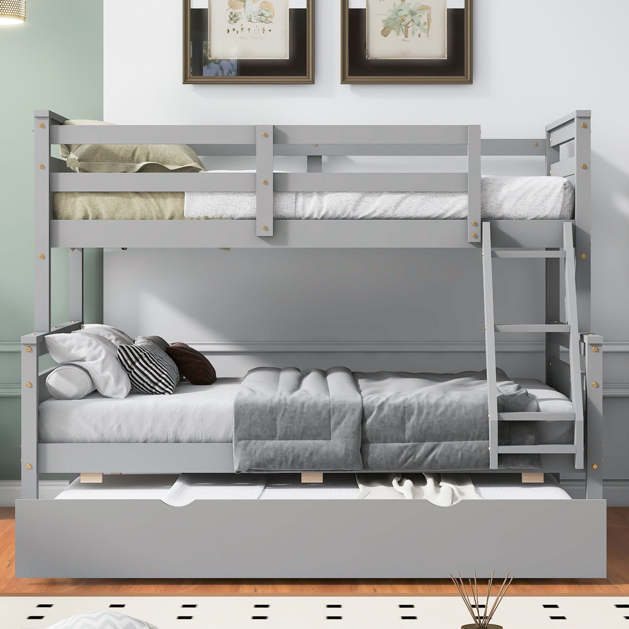 Bunk Bed & Ladder And Safety Guardrail