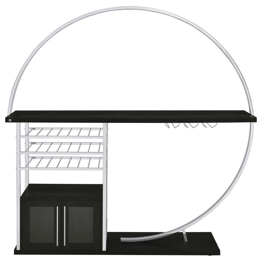 Risley - 2-Door Circular LED Home Bar With Wine Storage