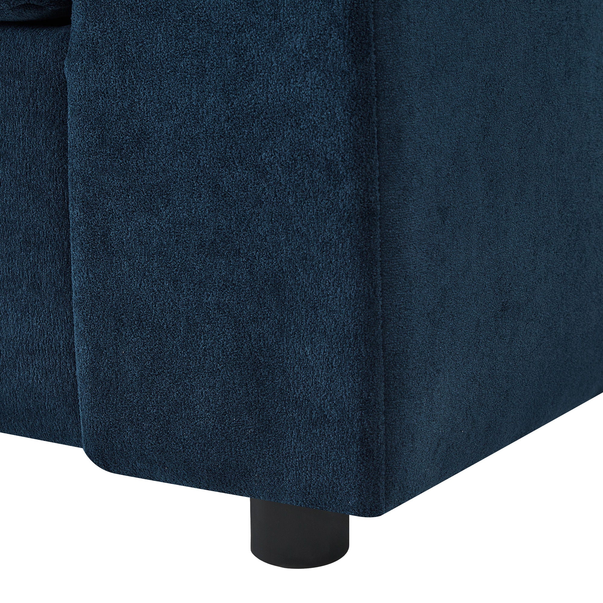 Modern Style Armchair Chaise Lounge Sofa Couch With Movable Storage Ottoman, USB Ports, Cup Holders, Phone Holder, Side Pockets