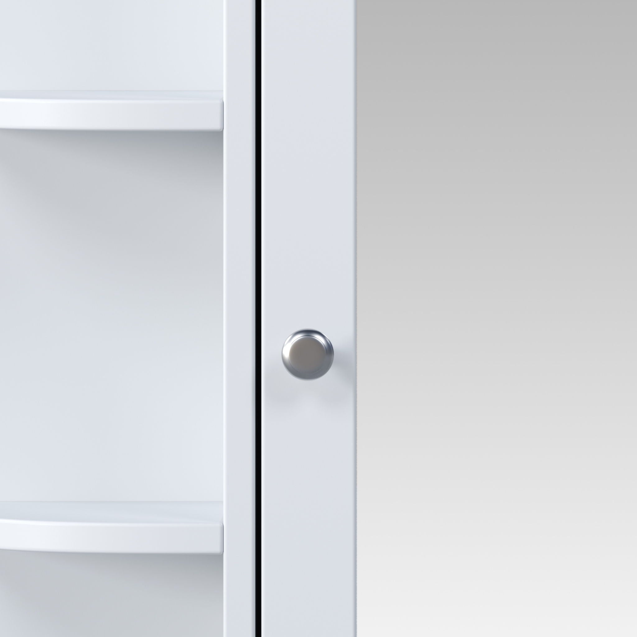 Bathroom Wall Storage Cabinet With Mirror And Adjustable Shelf, 6 Open Shelves