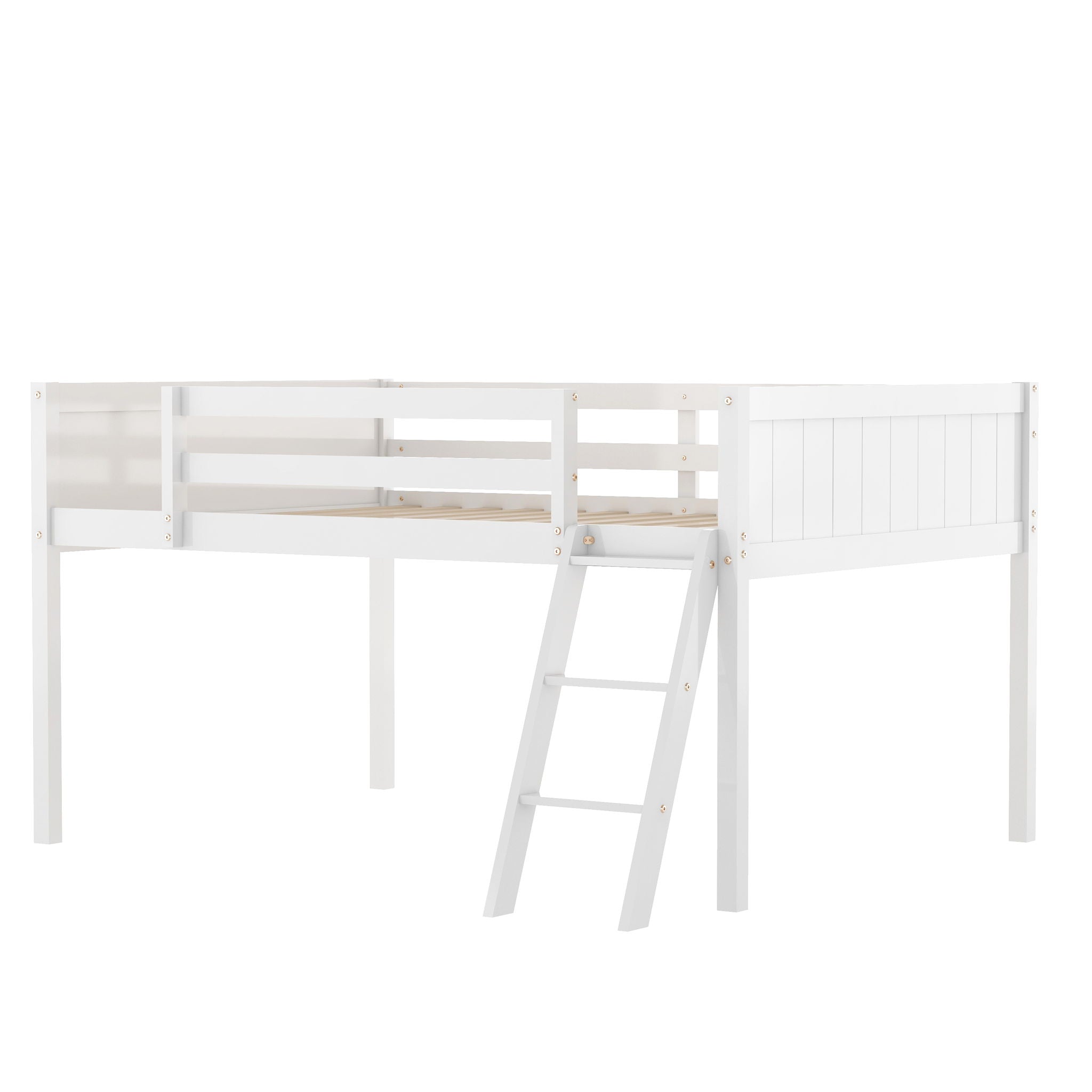 Low Loft Bed With Adjustable Ladder